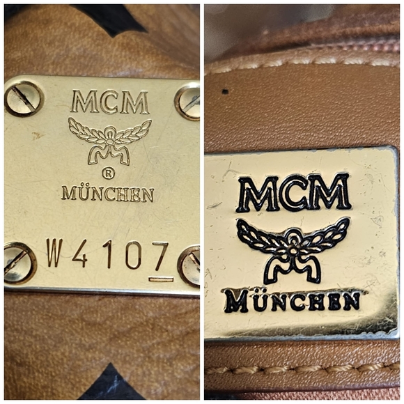 MCM Cognac Visetos Coated Canvas Heritage Drawstring Bag - Picture 4 of 13